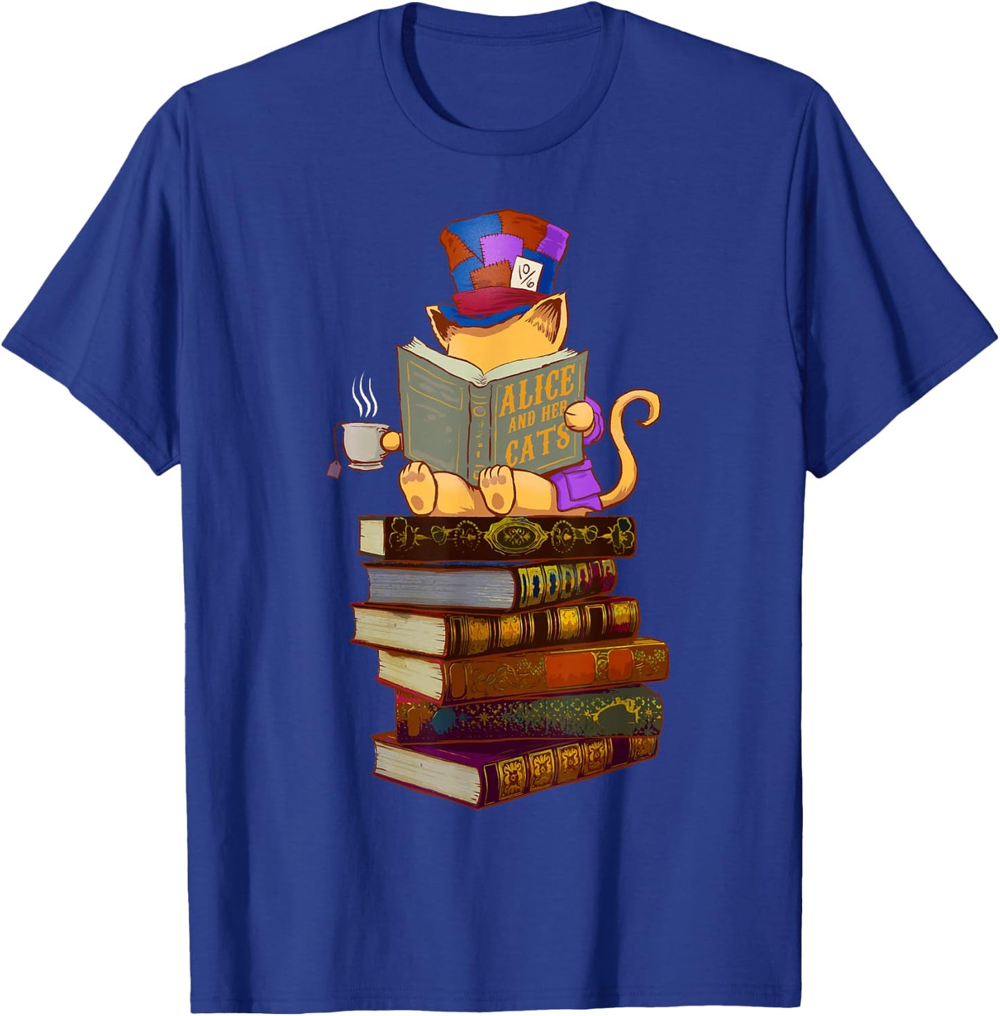 Kittens, Cats, tea party and books T-Shirt - T-Shirt | Royal