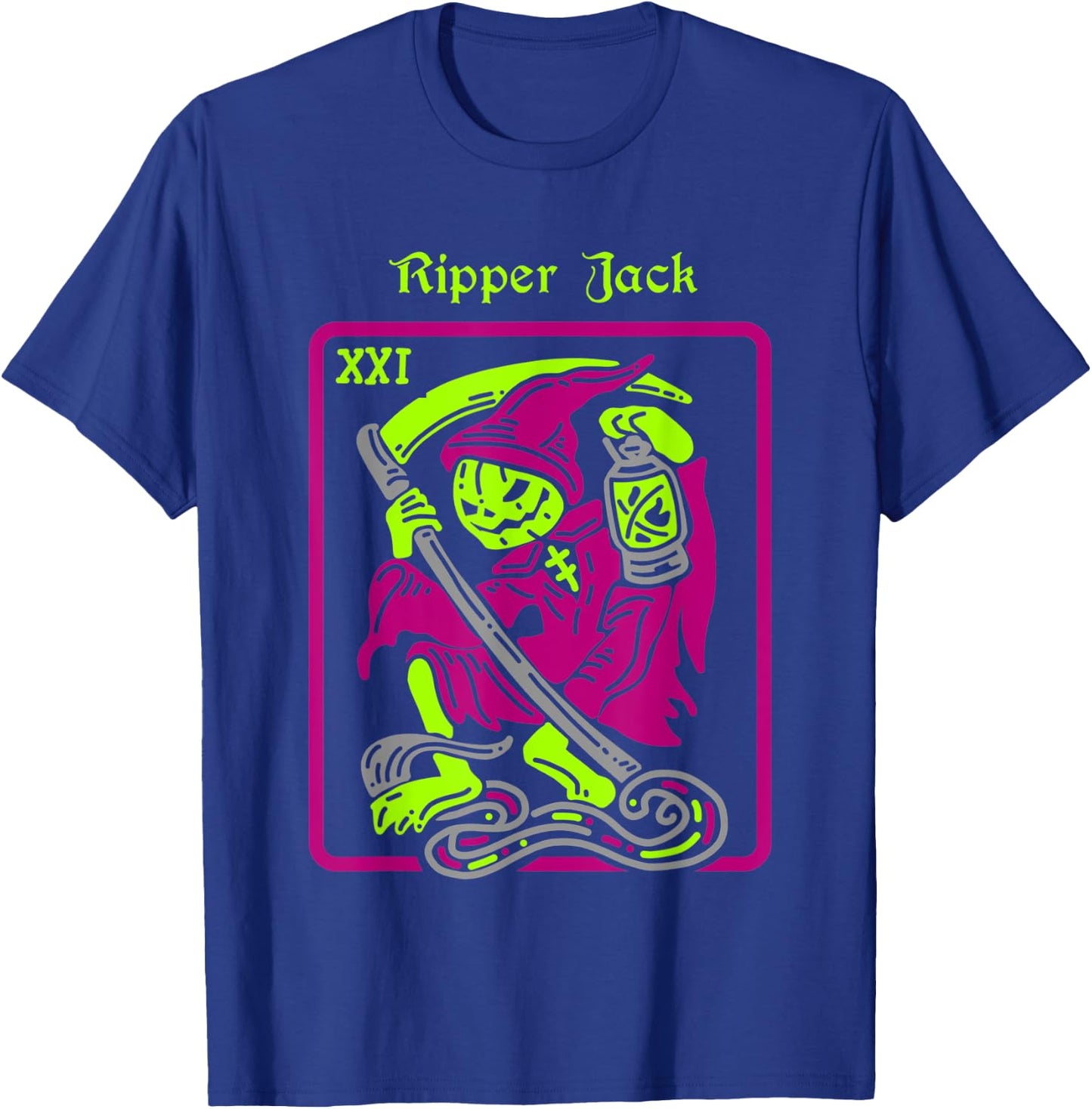 Ripper Jack Tarot Card Halloween Occult Decor Men Women T-Shirt - T-Shirt | Royal