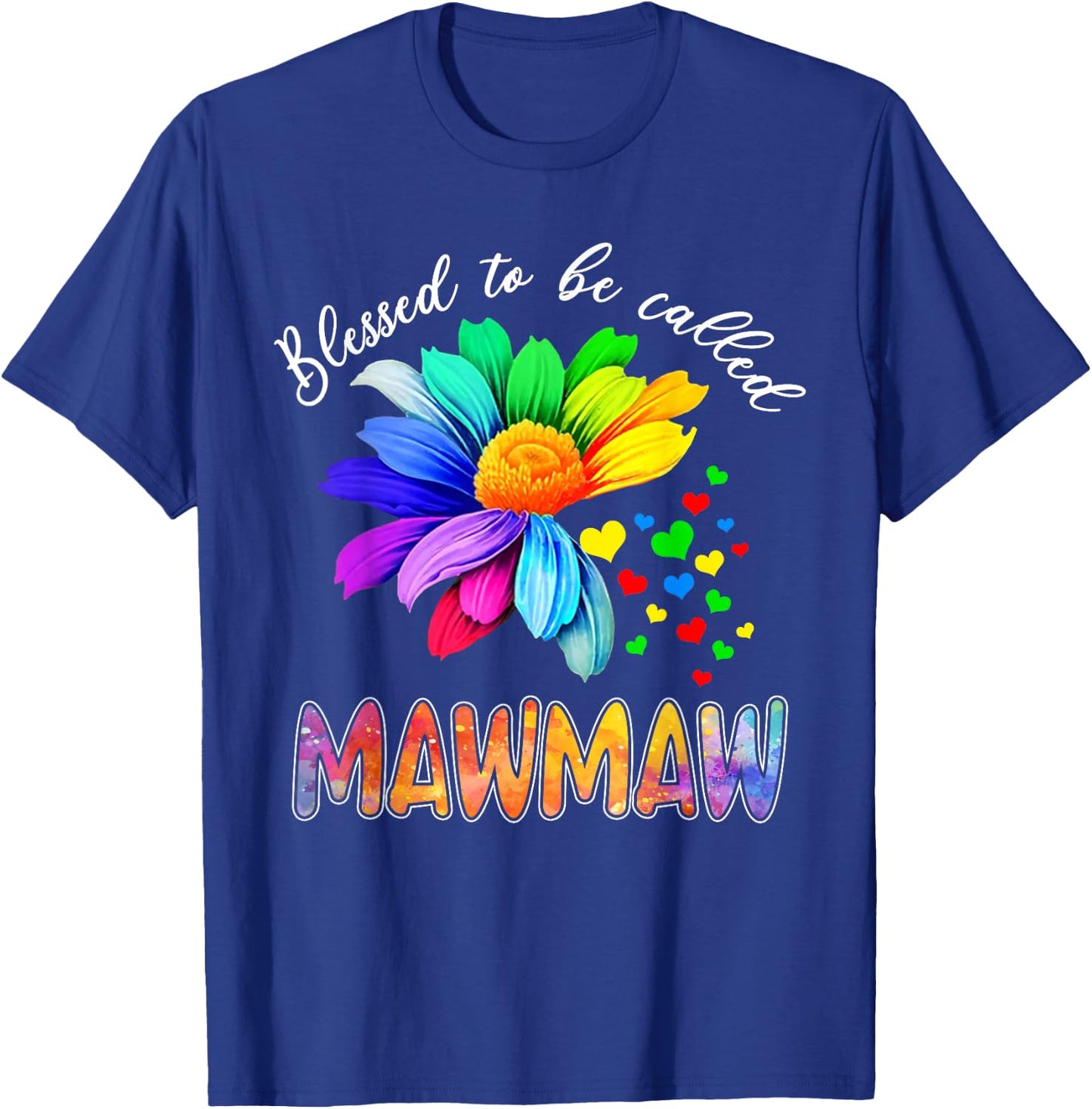 Blessed To Be Called Mawmaw Shirt Sunflower Rainbow Lovers T-Shirt - T-Shirt | Royal