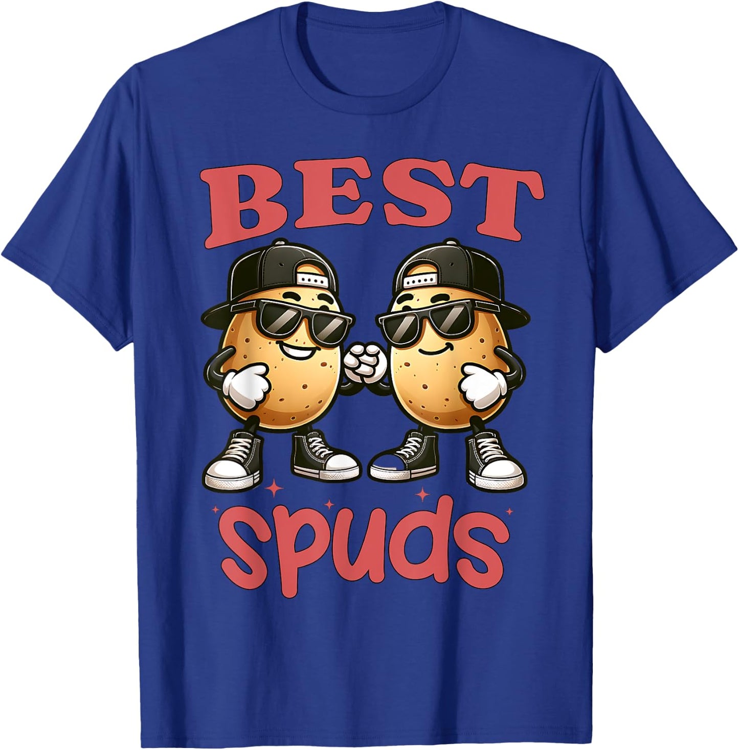 Best Spuds Twin Day Matching Potatoes Funny Best Friend Boys T-Shirt - T-Shirt | Royal