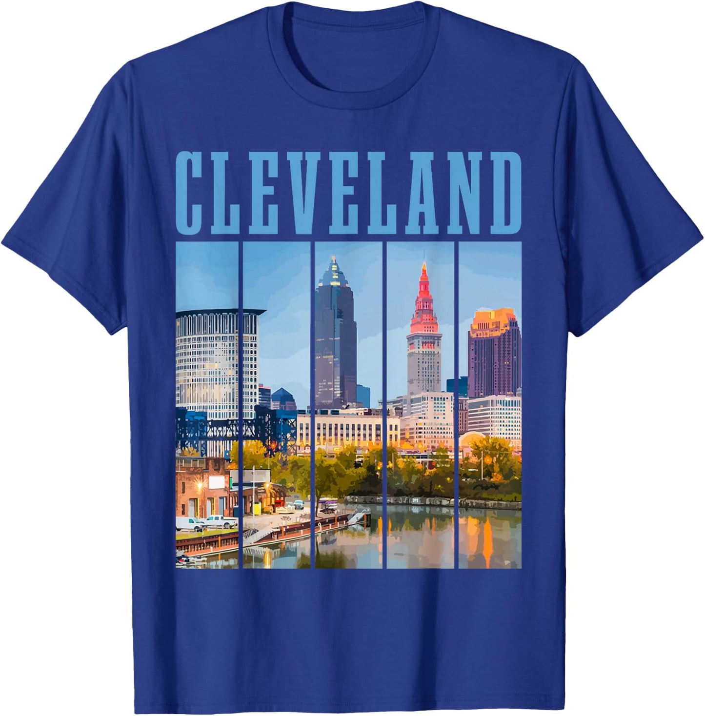 Cleveland Skyline 216 Ohio Vintage Pride T-Shirt - T-Shirt | Royal