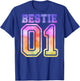 BFF 01 Best Friend Bestie Matching Tie Dye for 2 (On Back) T-Shirt - T-Shirt | Royal