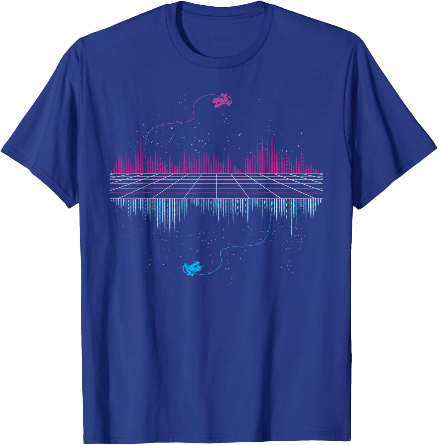 Outrun Synthwave Soundwave Vaporwave aesthetic T-Shirt - T-Shirt | Royal