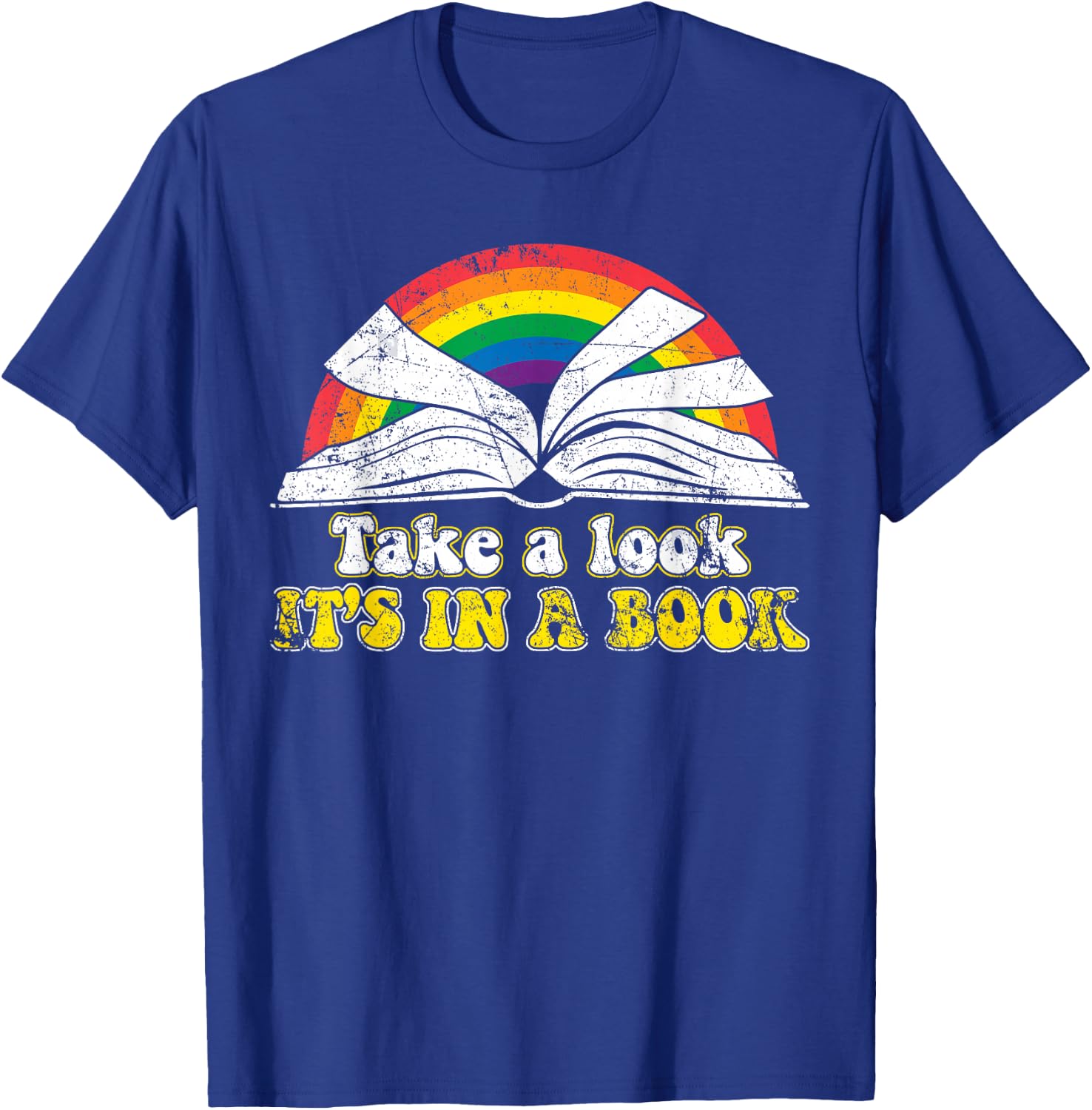 Love Reading Love Rainbows Gift Retro Rainbow T-Shirt - T-Shirt | Royal