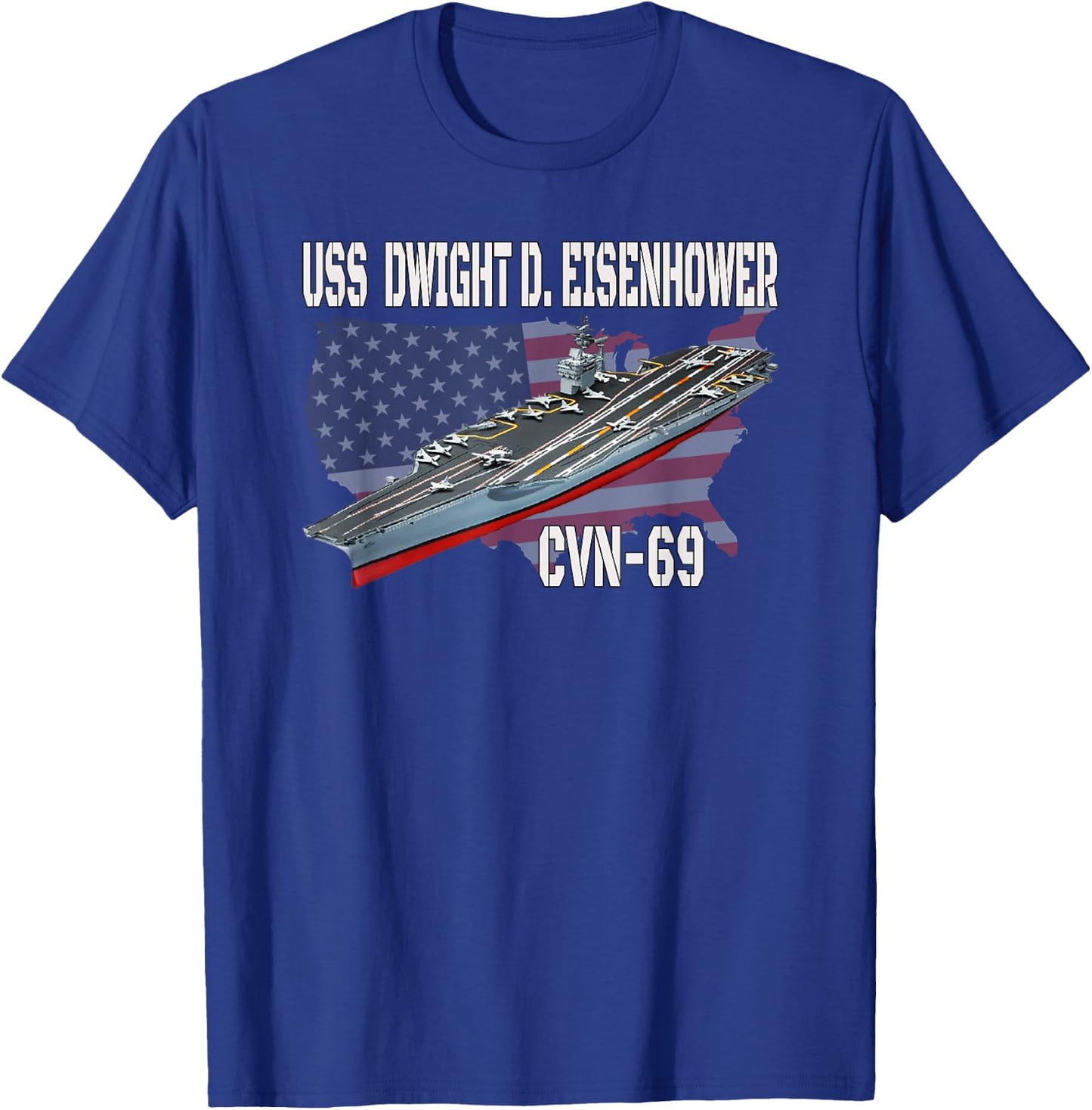 USS Dwight D. Eisenhower CVN-69 Aircraft Carrier Veteran Day T-Shirt - T-Shirt | Royal