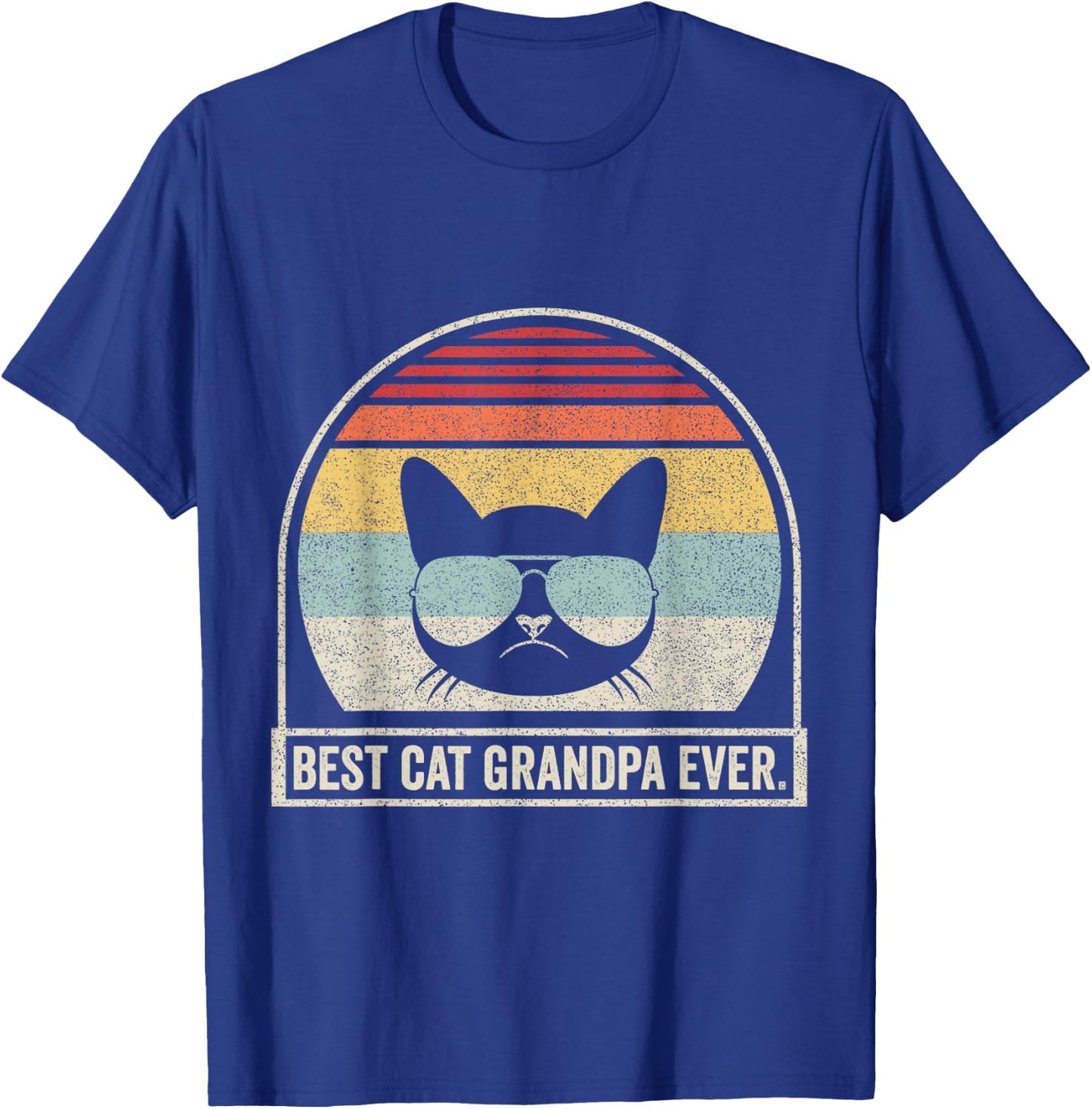 Retro Vintage Best Cat Grandpa Ever Women Girls Kids T-Shirt - T-Shirt | Royal