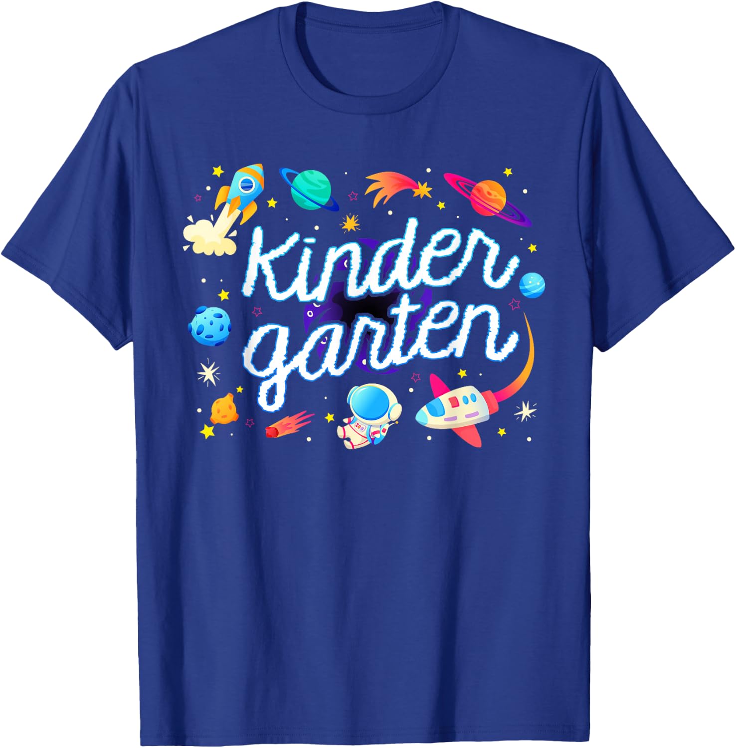 Kindergarten Astronaut Planets Space Back To School Kids T-Shirt - T-Shirt | Royal