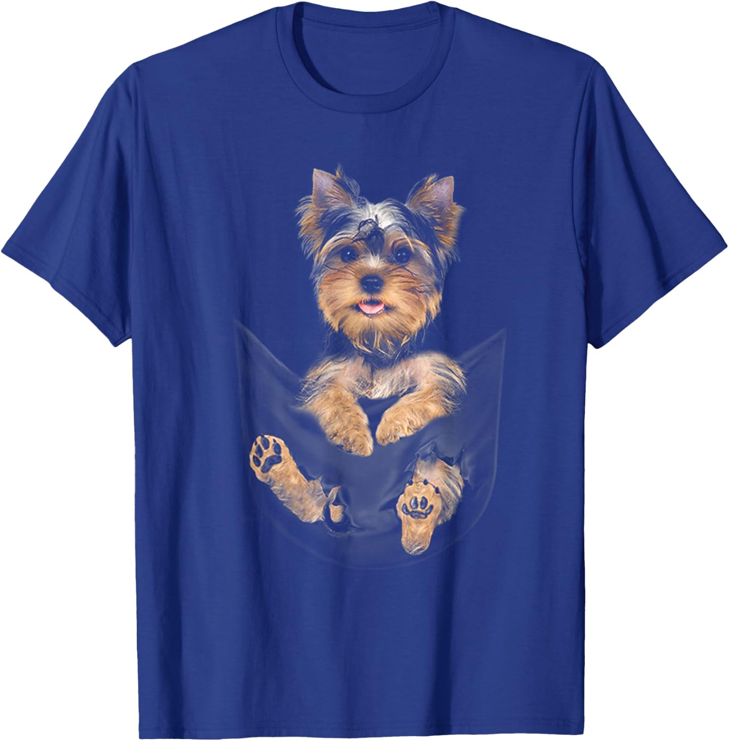 Yorkie Puppy in Pocket T-Shirt - T-Shirt | Royal