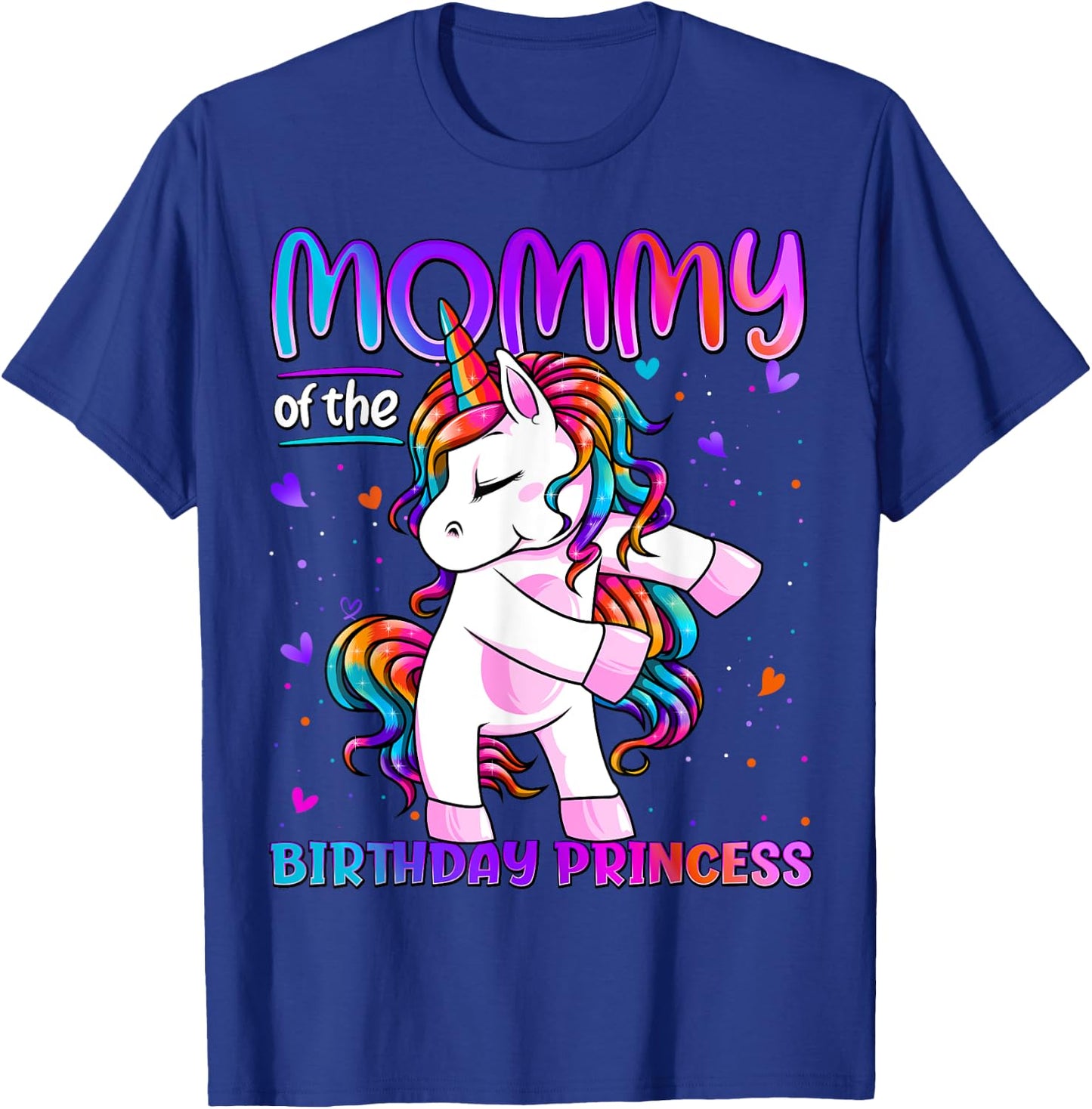 Mommy of the Birthday Princess Girl Flossing Unicorn Mom T-Shirt - T-Shirt | Royal