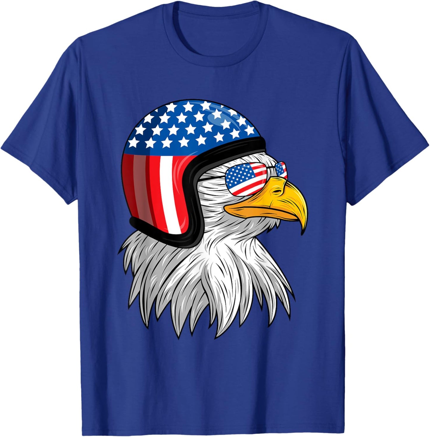 Funny Eagle Mullet Helmet USA 4th Of July American Flag Gift T-Shirt - T-Shirt | Royal