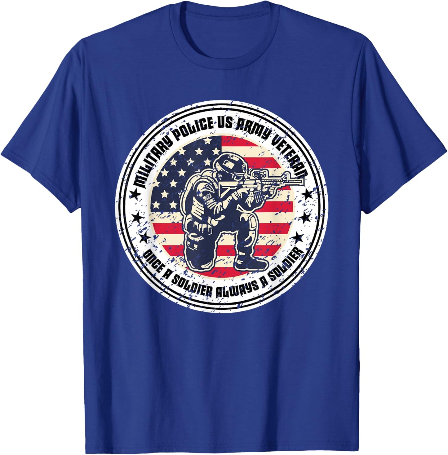 Military Police Vintage Cool Veteran USA American Proud T-Shirt - T-Shirt | Royal