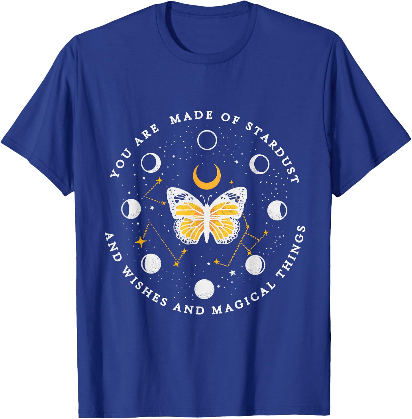 You are made of stardust - Celestial Butterfly Moon Phase T-Shirt - T-Shirt | Royal