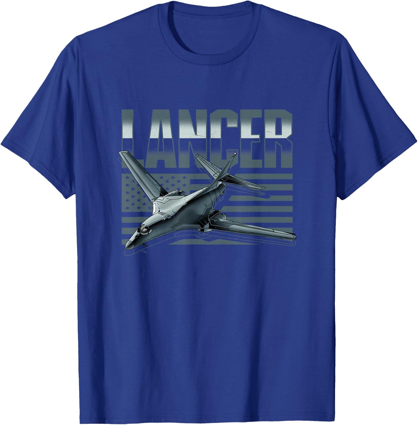 USA B1 Lancer Military Jet Bomber Airplane T-Shirt - T-Shirt | Royal