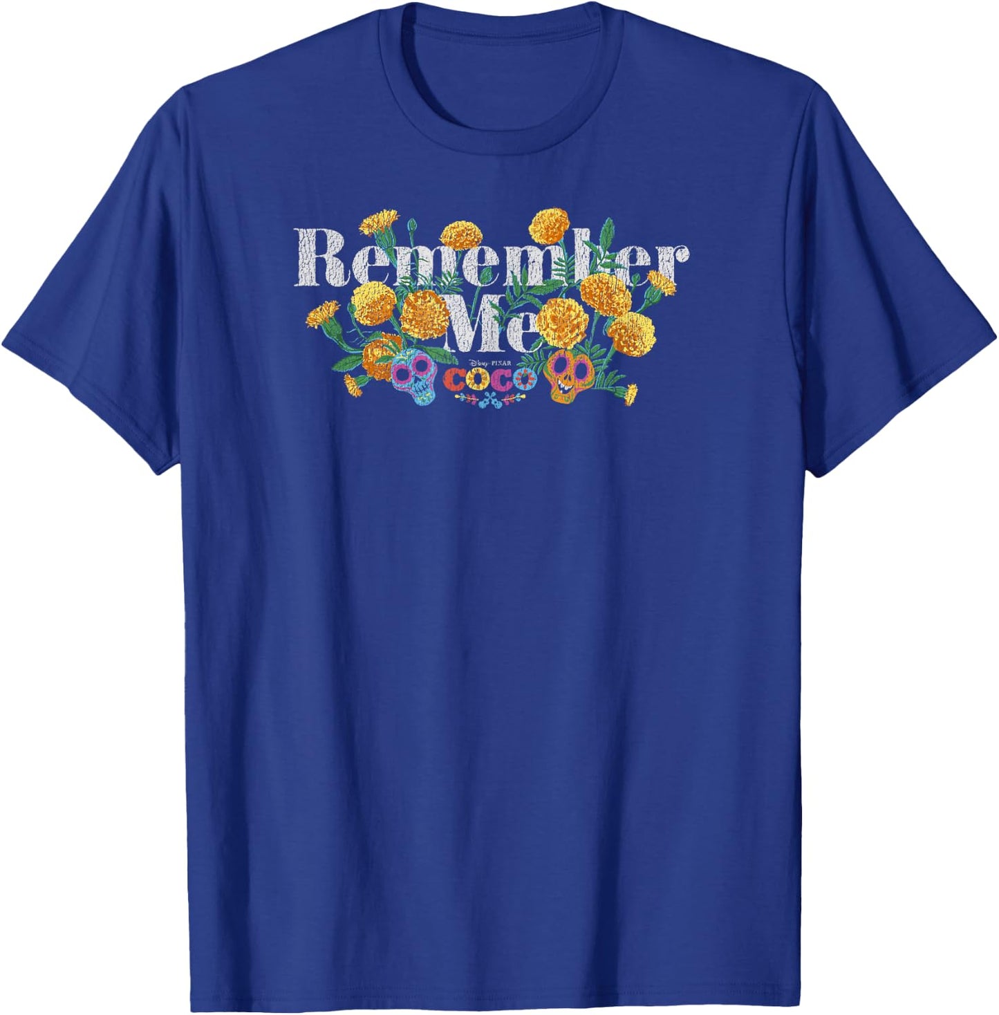 Disney Pixar Coco Remember Me Floral Logo T-Shirt - T-Shirt | Royal