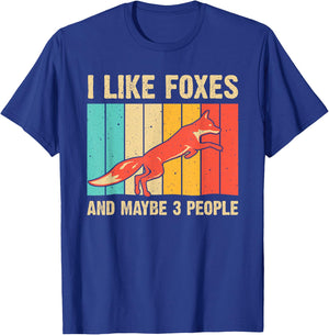Funny Fox Design For Fox Lovers Men Women Kids Introverts T-Shirt - T-Shirt | Royal