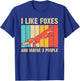 Funny Fox Design For Fox Lovers Men Women Kids Introverts T-Shirt - T-Shirt | Royal