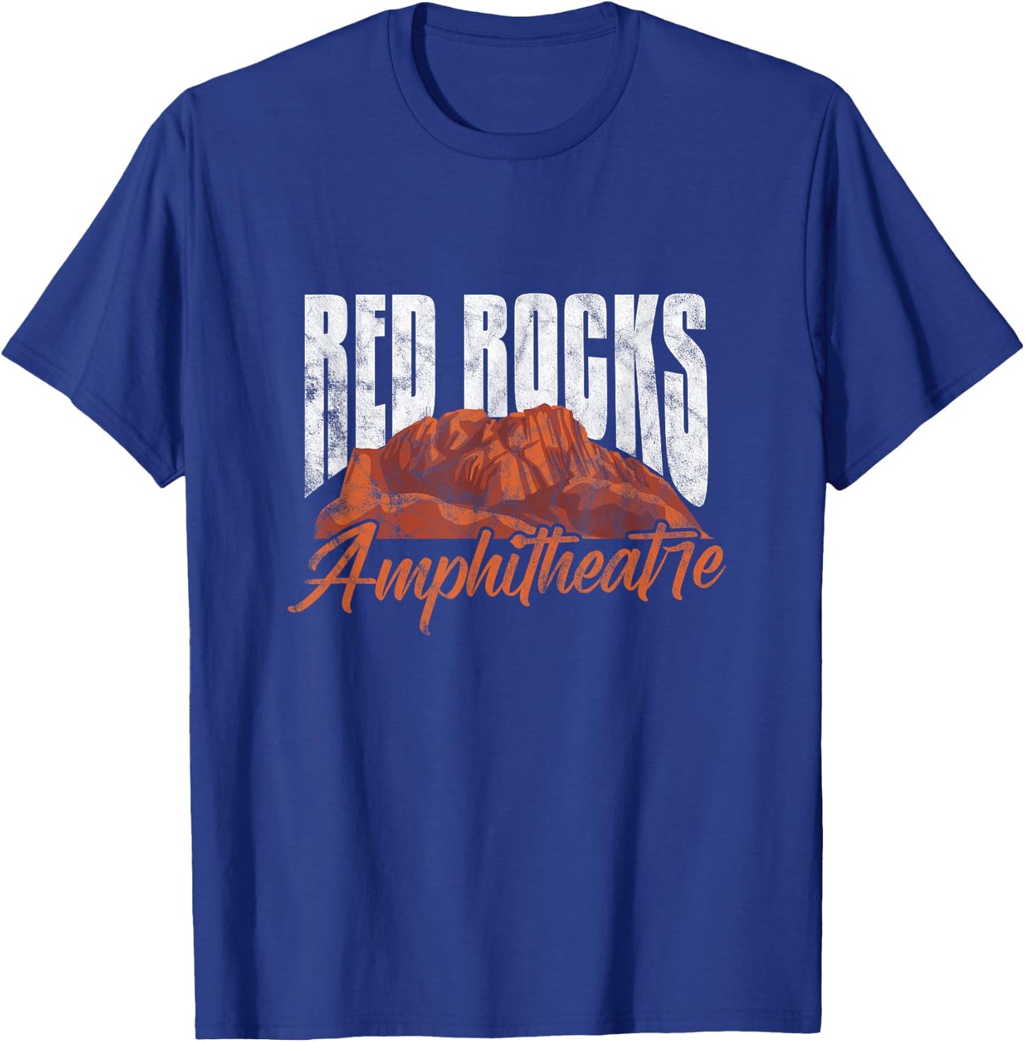 Red Rocks Amphitheatre Morrison Colorado Concerts Distressed T-Shirt - T-Shirt | Royal