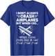 Model Airplane Crash Aviation Funny RC Plane Pilot T-Shirt - T-Shirt | Royal