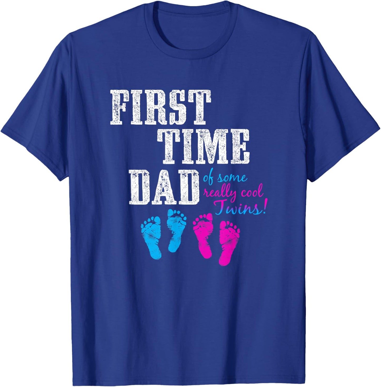 First Time Dad, Daddy of BG Twins, Father's Day Gift Shirt T-Shirt - T-Shirt | Royal