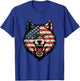 4th of July USA American Flag Wolf Patriotic Wolf Freedom T-Shirt - T-Shirt | Royal