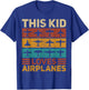 This Kid Loves Airplanes Pilot Plane Aviation Retro Airplane T-Shirt - T-Shirt | Royal