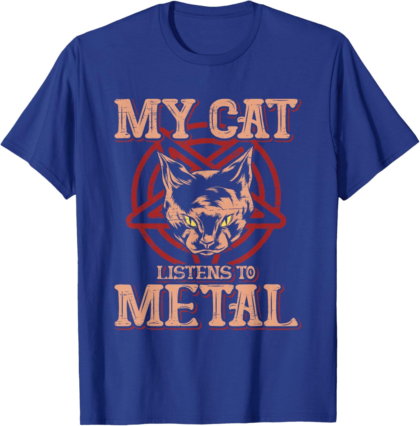 My Cat listens to Metal - Black Dark Rock Death Metal T-Shirt - T-Shirt | Royal