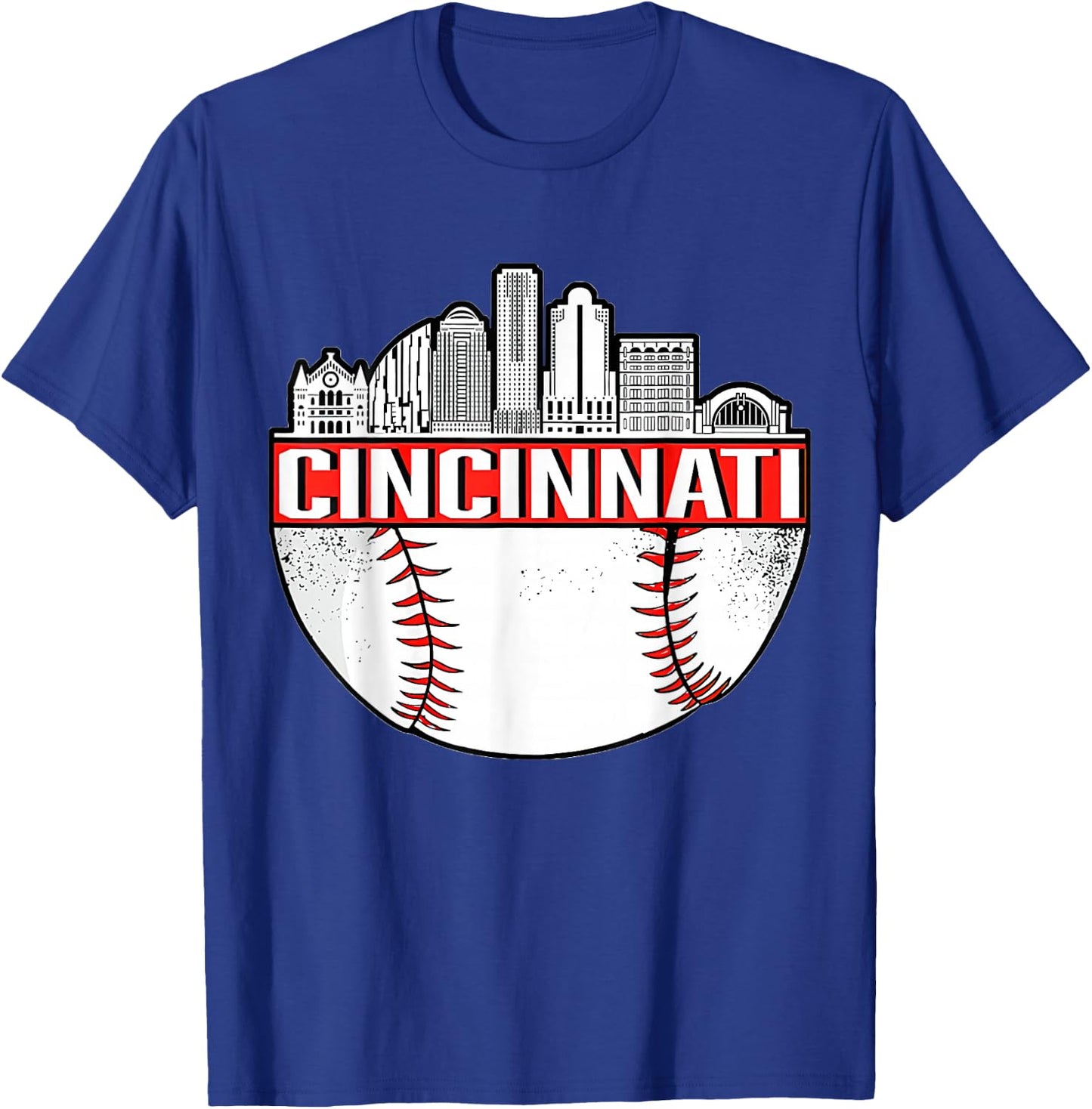 Vintage Cincinnati Ohio Skyline Apparel T-Shirt - T-Shirt | Royal