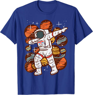 Dabbing Astronaut Planets Space Dance Boys Girls Kids Youth T-Shirt - T-Shirt | Royal