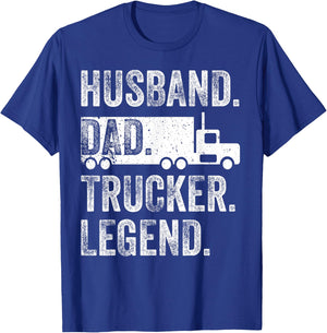 Funny Truck Driver Trucking Men Husband Dad Trucker Legend T-Shirt - T-Shirt | Royal