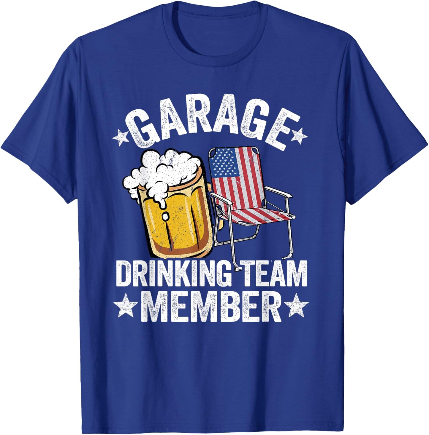 4th Of July Beer American Flag Garage Drinking Team Member T-Shirt - T-Shirt | Royal