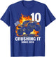 10th Birthday Truck Turning 10 Years Old Boy Born in 2016 T-Shirt - T-Shirt | Royal