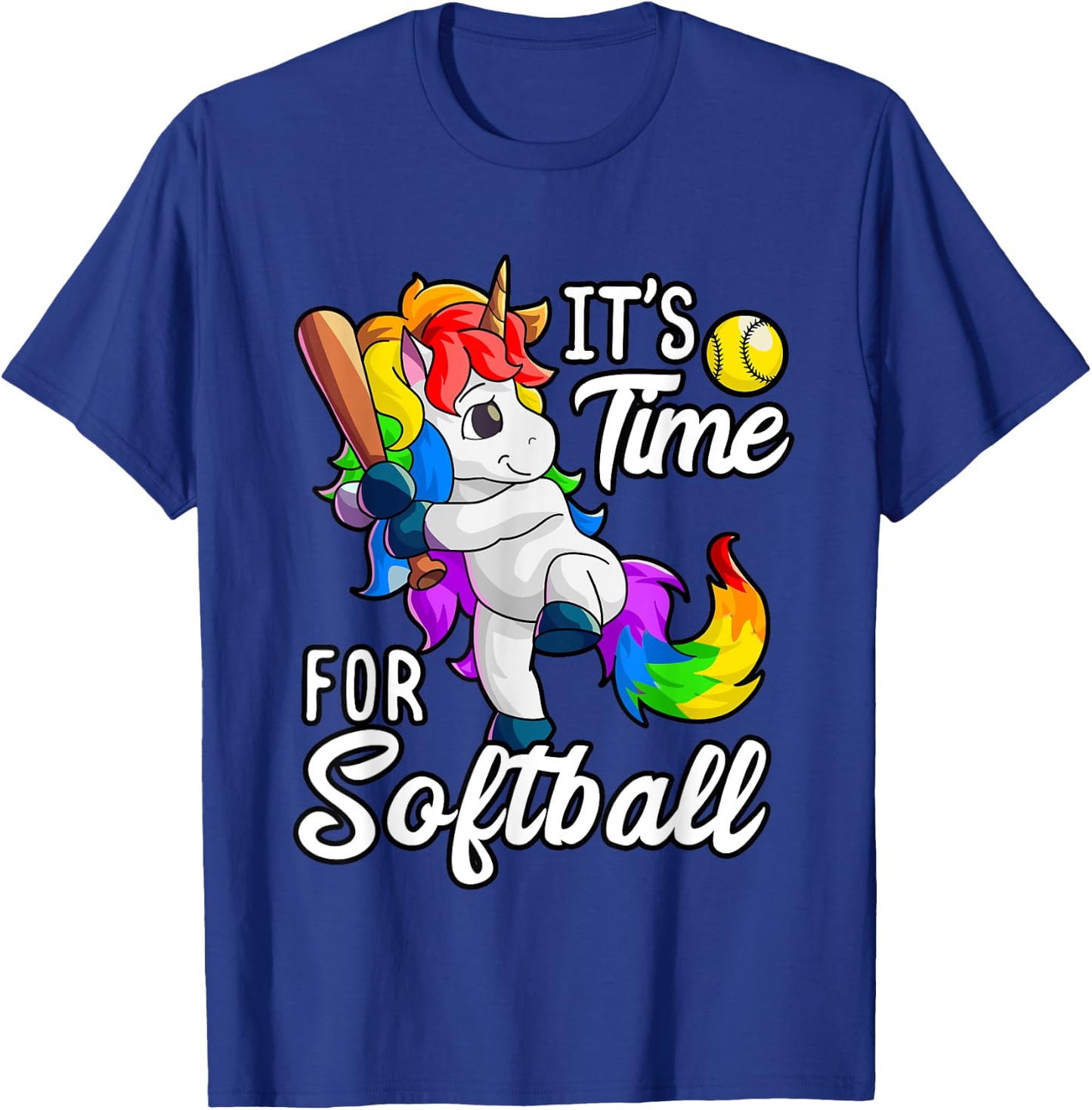 Unicorn Softball Shirt Girls Women Softball Player T-Shirt - T-Shirt | Royal
