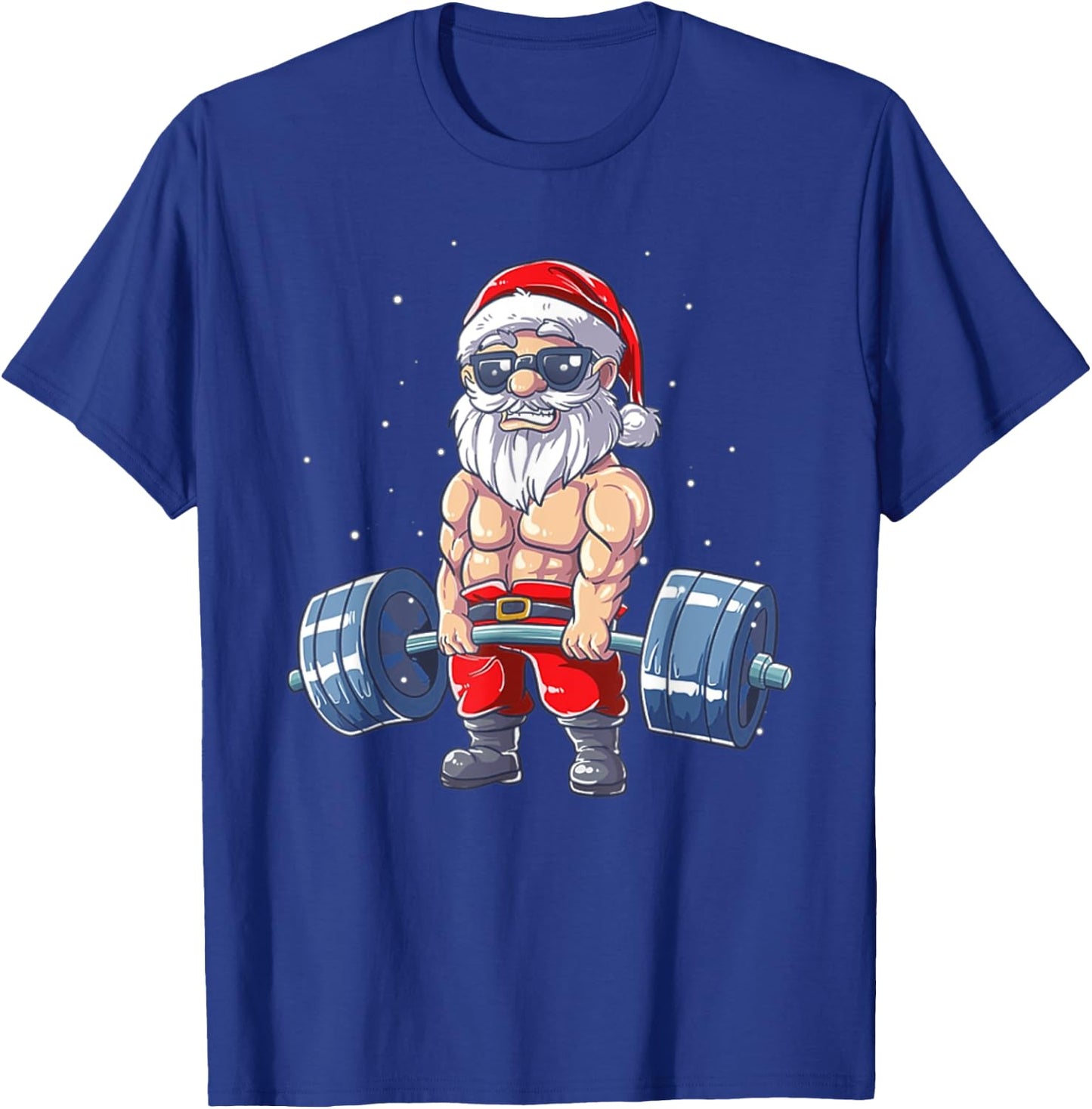 Weightlifting Santa Claus Christmas Fitness Gym T-Shirt - T-Shirt | Royal