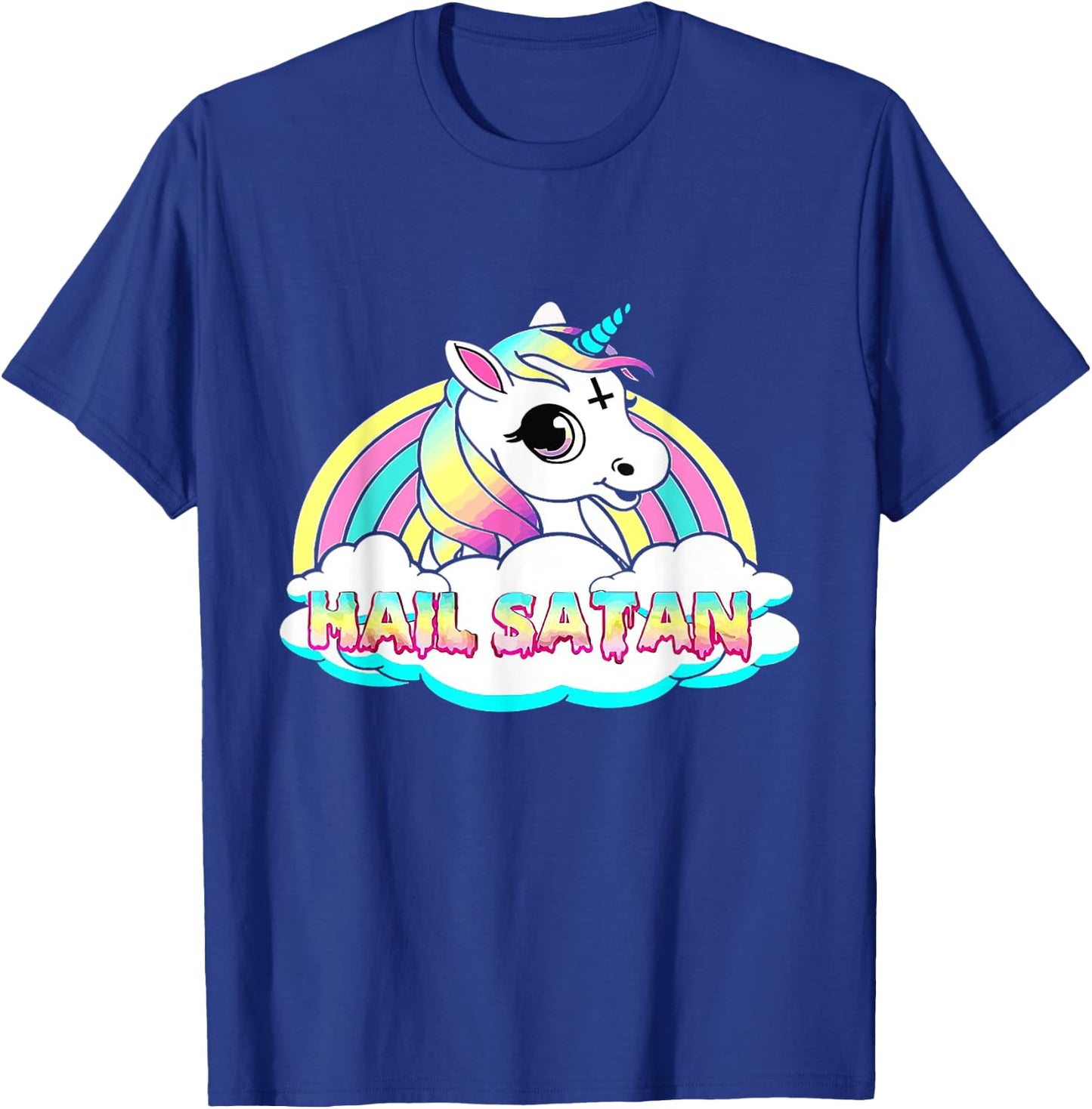 Unicorn Hail Satan - Funny Satanic T-Shirt - T-Shirt | Royal