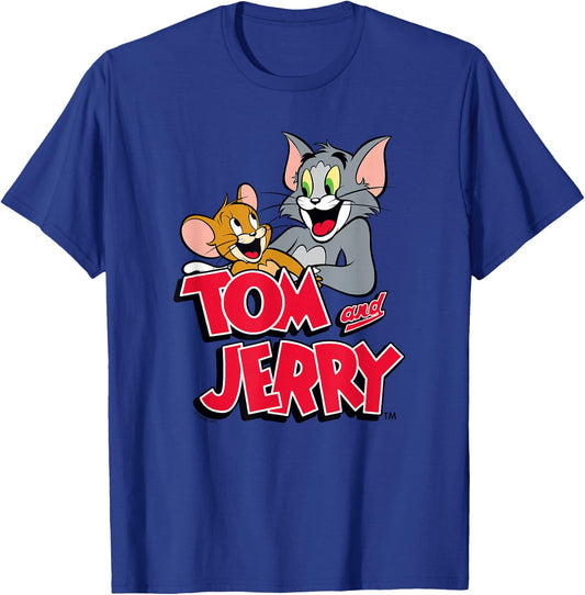 Tom and Jerry Happy Classic Logo T-Shirt - T-Shirt | Royal