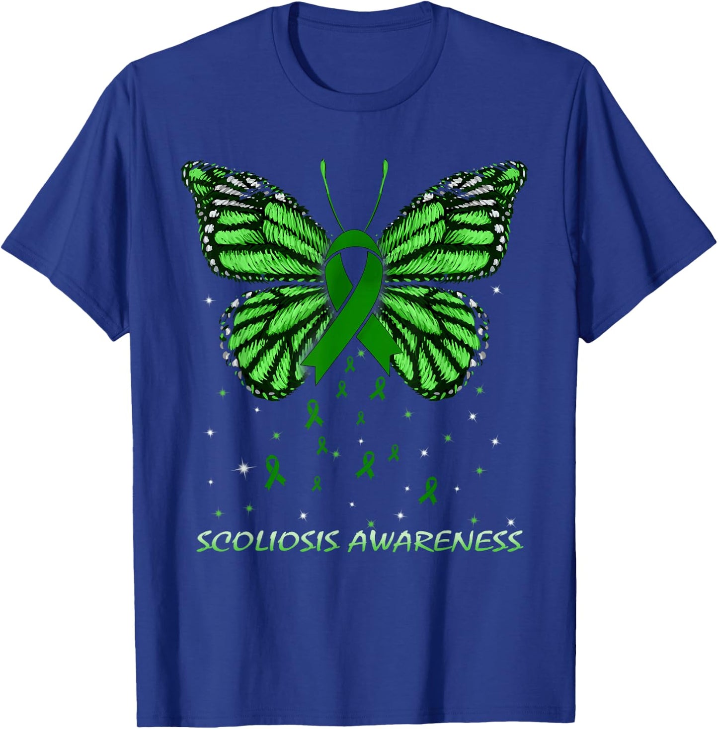 Scoliosis Awareness Butterfly T-Shirt - T-Shirt | Royal