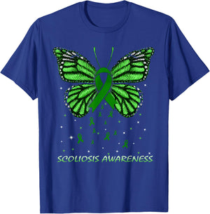 Scoliosis Awareness Butterfly T-Shirt - T-Shirt | Royal
