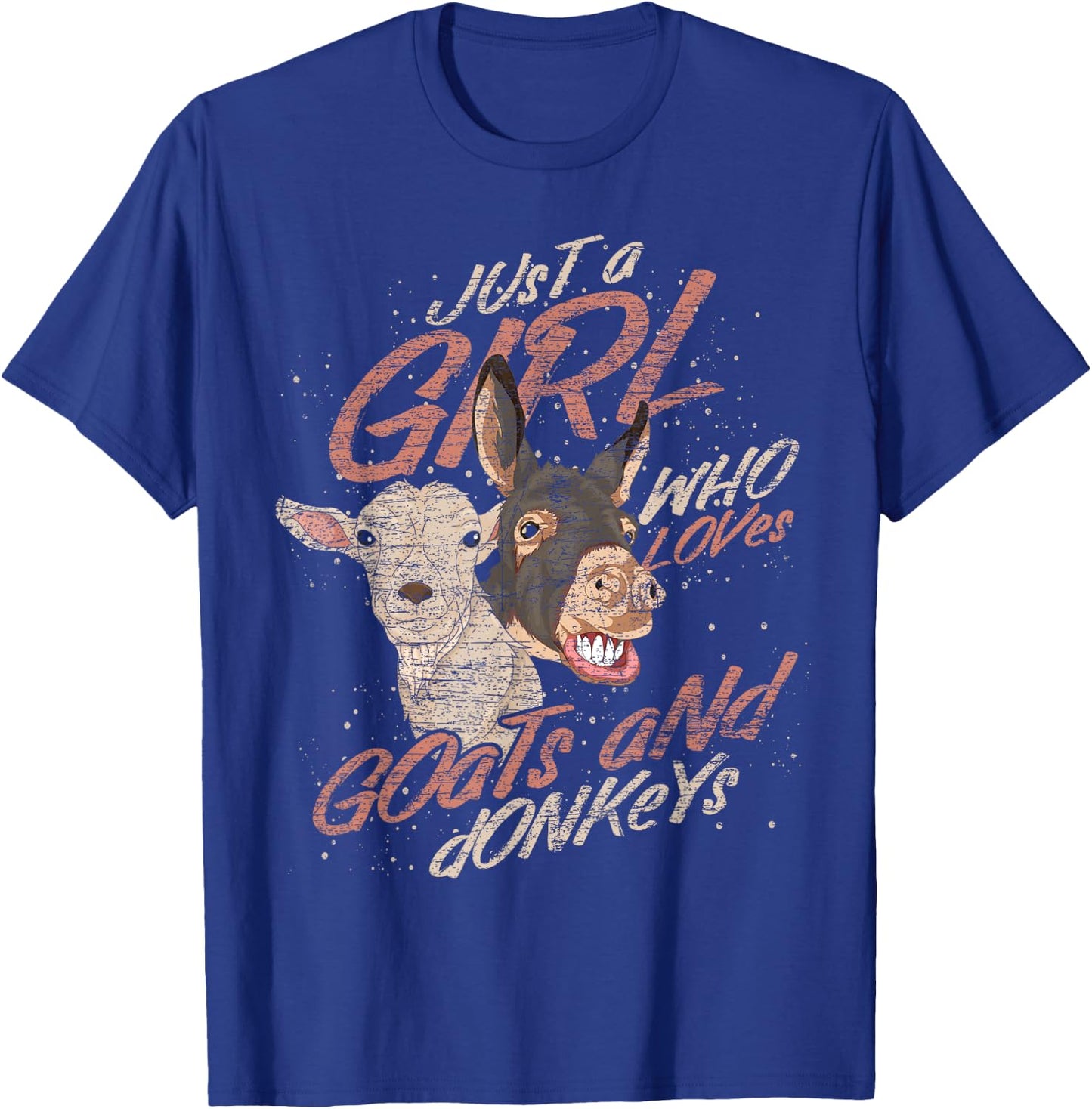 Just A Girl Who Loves Goats And Donkeys Farm Animal Goat T-Shirt - T-Shirt | Royal
