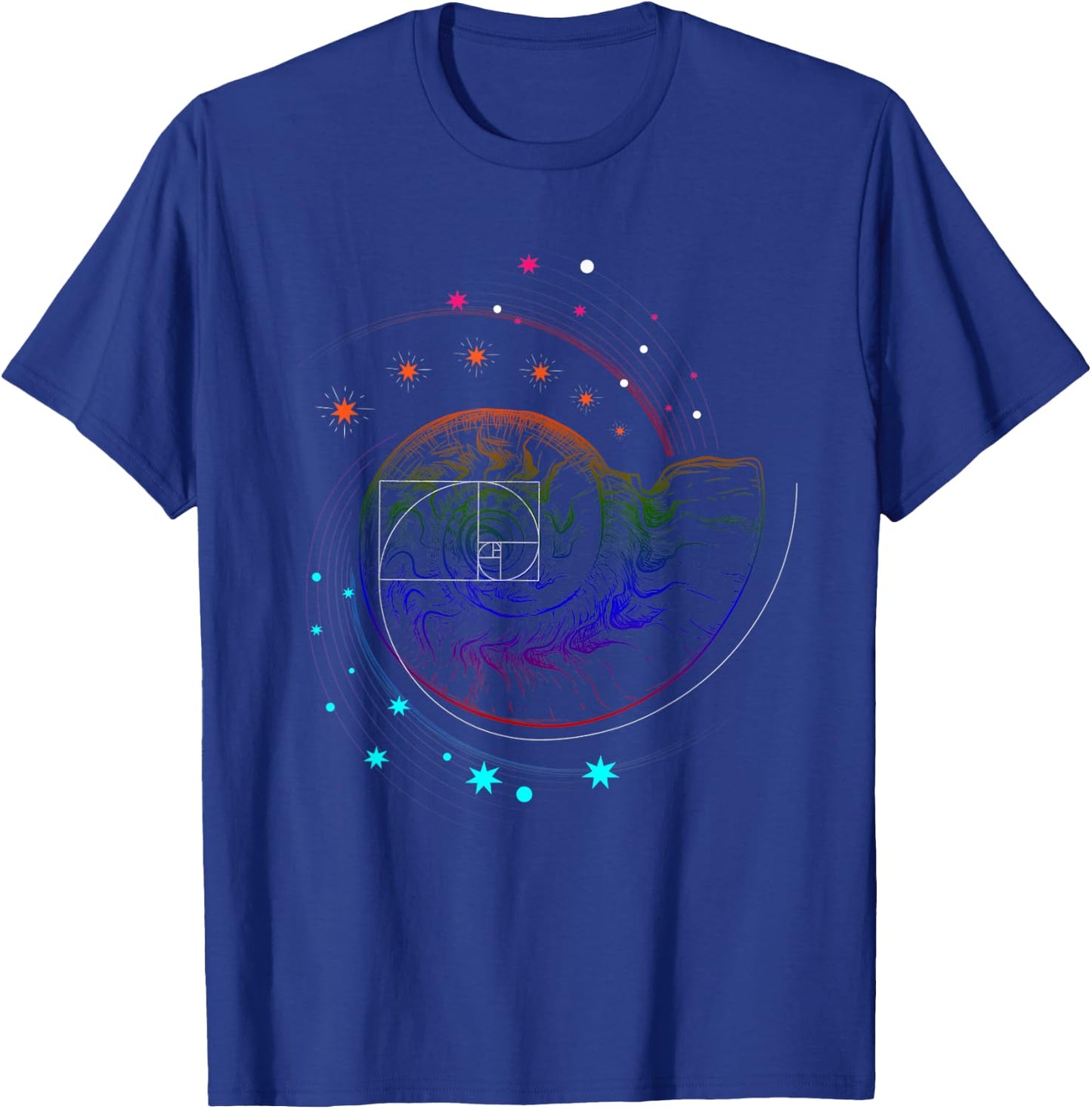 Fibonacci Shell or Golden Ratio and Spiral or Fibonacci T-Shirt - T-Shirt | Royal