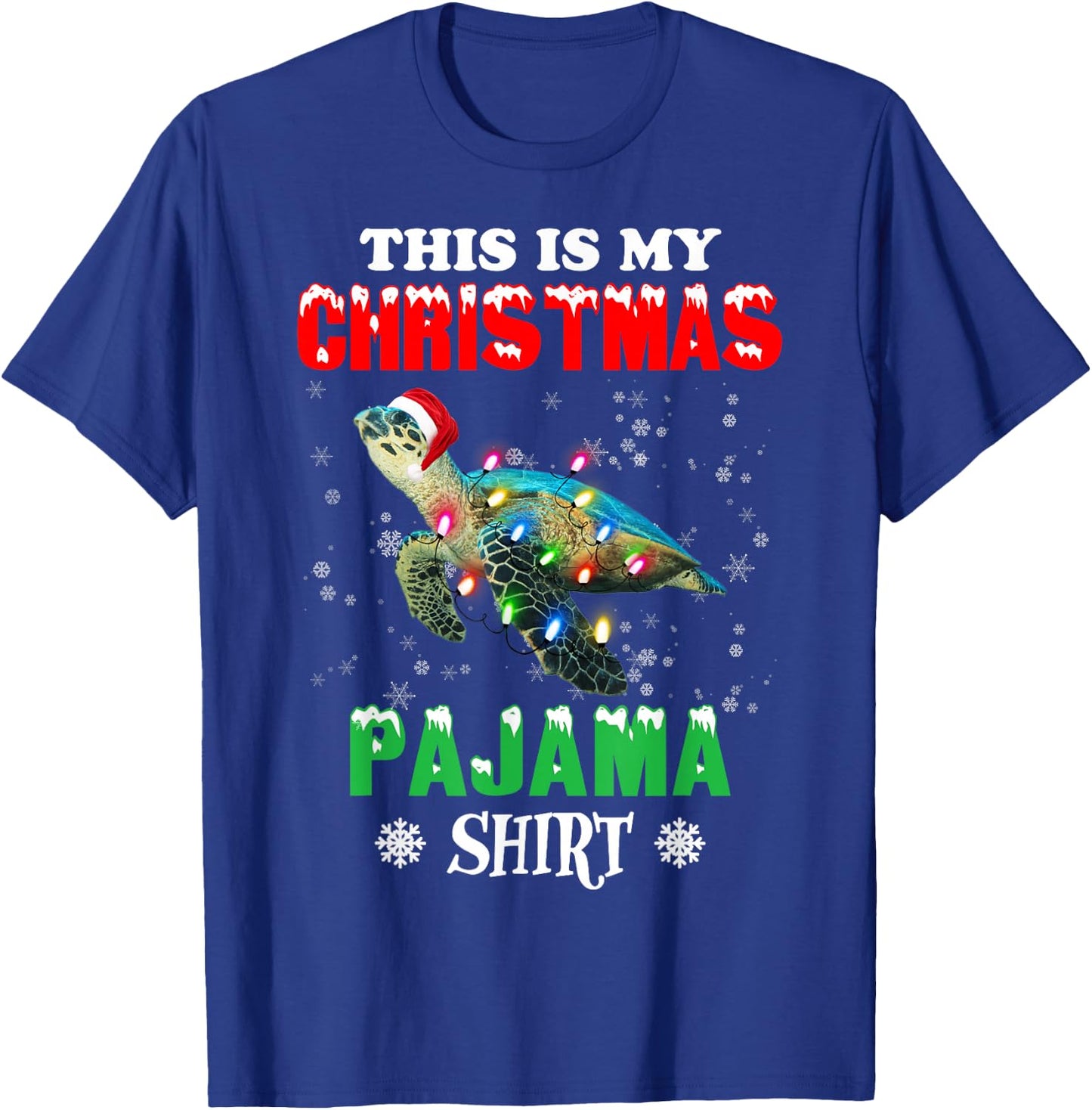 This is My Christmas Pajama Shirt Sea Turtle Christmas T-Shirt - T-Shirt | Royal