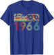 Vintage 1966 Cassette Tape 60th Birthday Gifts 60 Years Old T-Shirt - T-Shirt | Royal