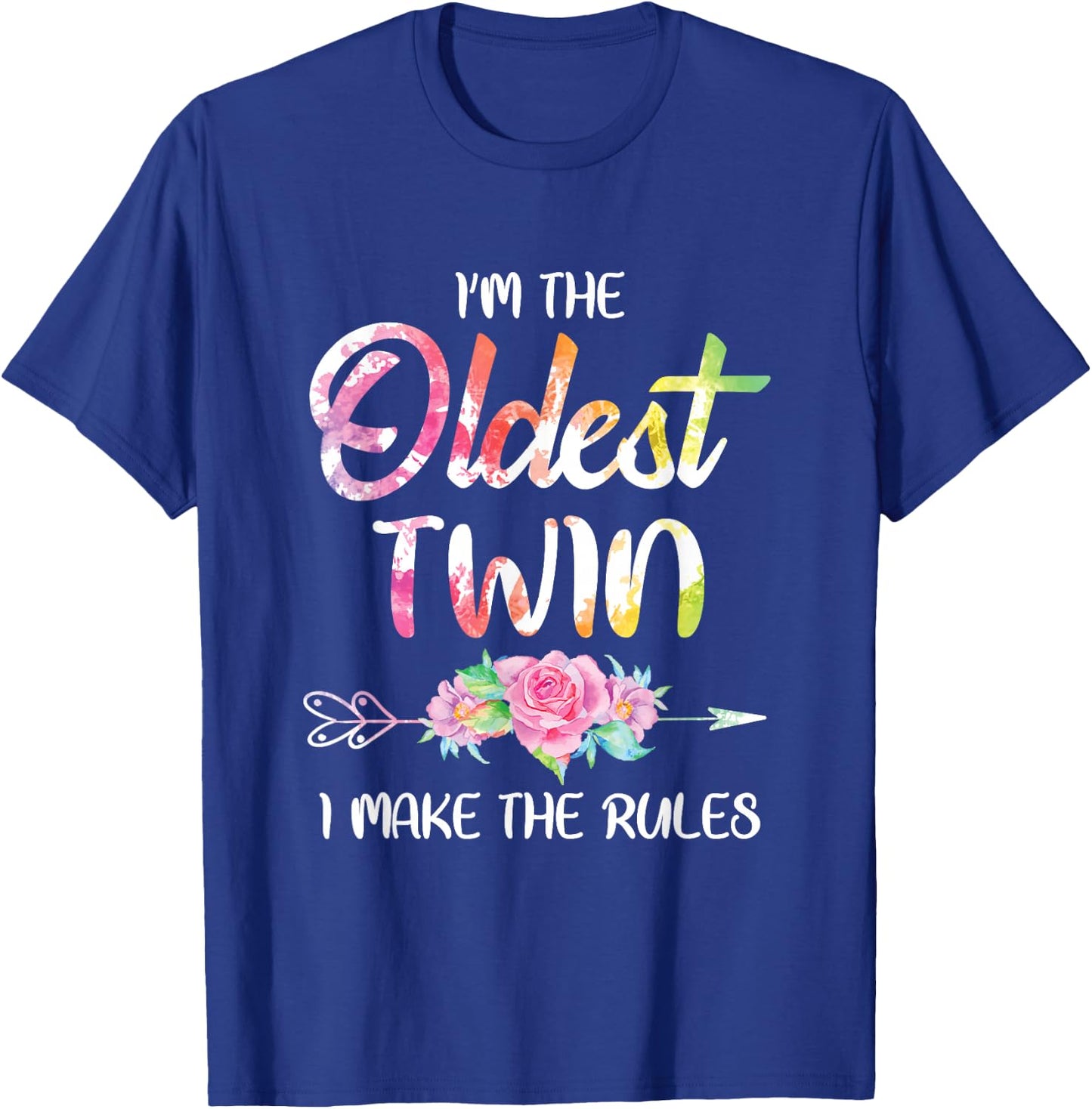 Oldest Twin Shirt Sibling Birthday Funny Twins Matching T-Shirt - T-Shirt | Royal