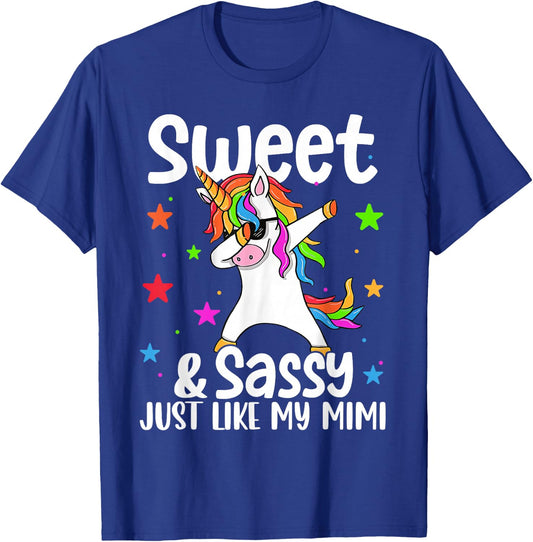 Sassy Like My Mimi Dabbing Unicorn Cute Grandma T-Shirt - T-Shirt | Royal