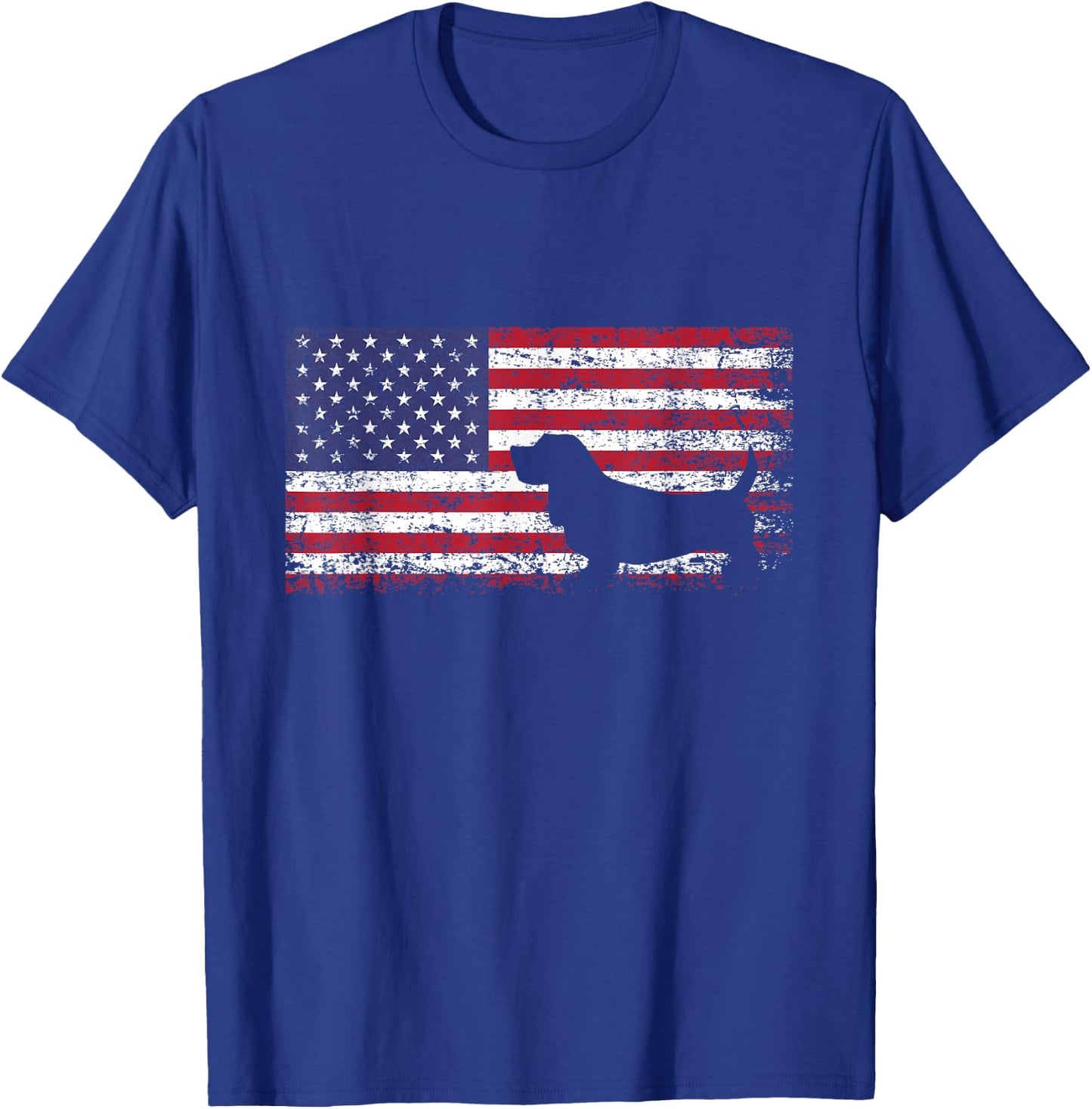 Basset Hound American Flag I Love My Basset Hound T-Shirt - T-Shirt | Royal