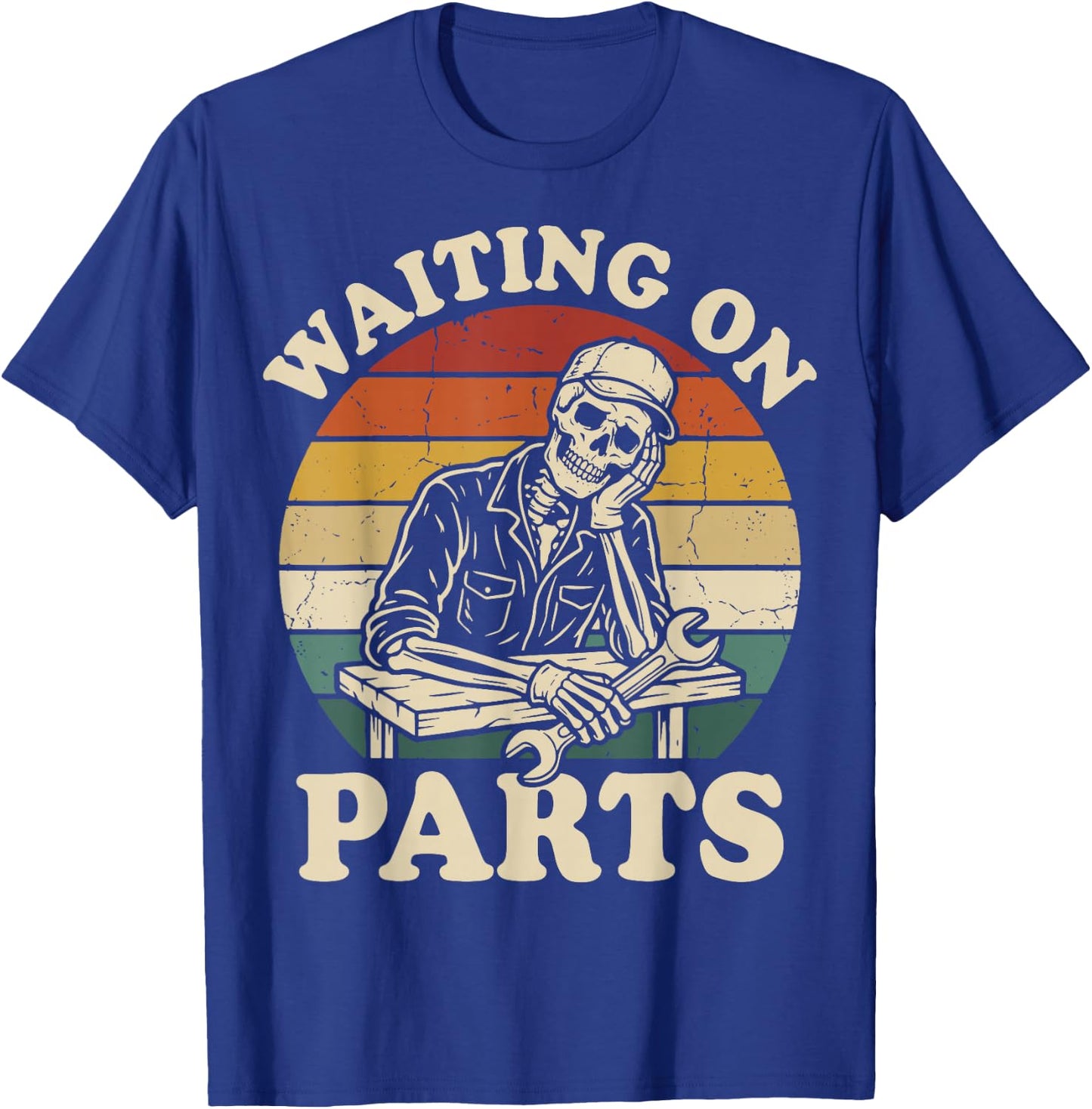 Waiting On Parts Skeleton T-Shirt - T-Shirt | Royal