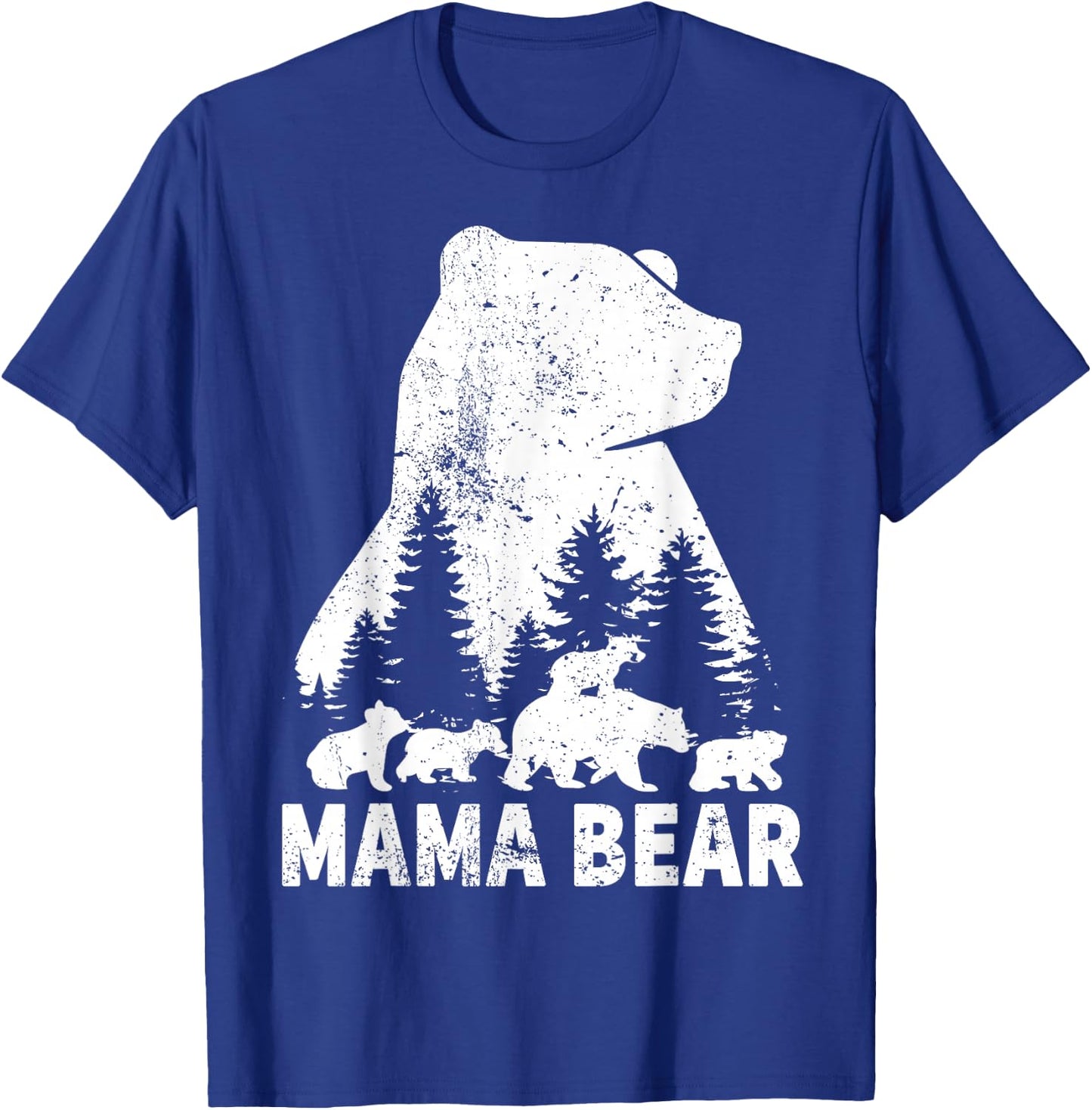 Mama Bear 4 Cubs Mother Day Funny Mama Bear 4 Kids Vintage T-Shirt - T-Shirt | Royal