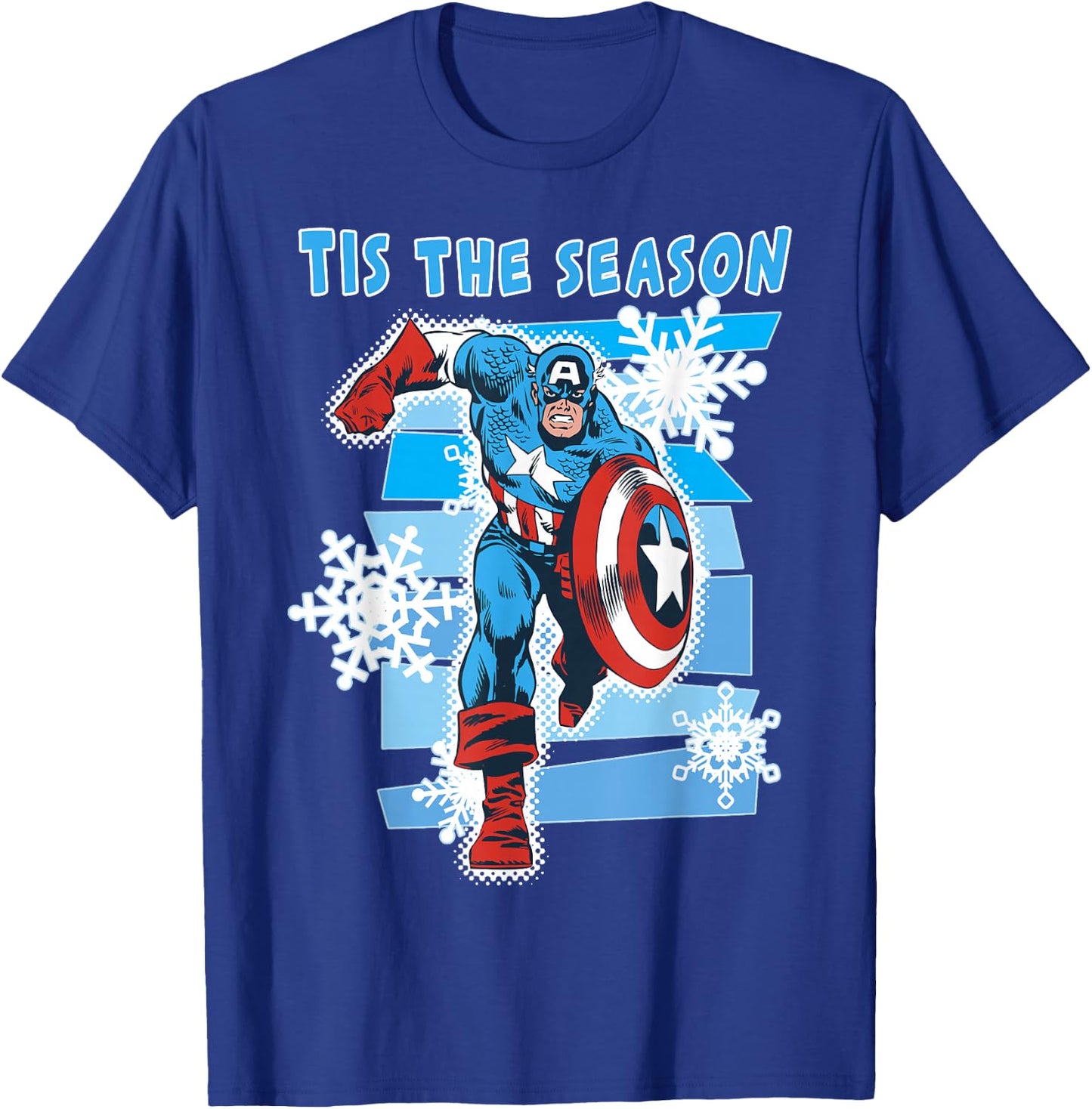 Marvel Captain America Tis The Season Christmas T-Shirt - T-Shirt | Royal