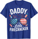 4th of July Birthday Dad Daddy Of The Little Firecracker T-Shirt - T-Shirt | Royal