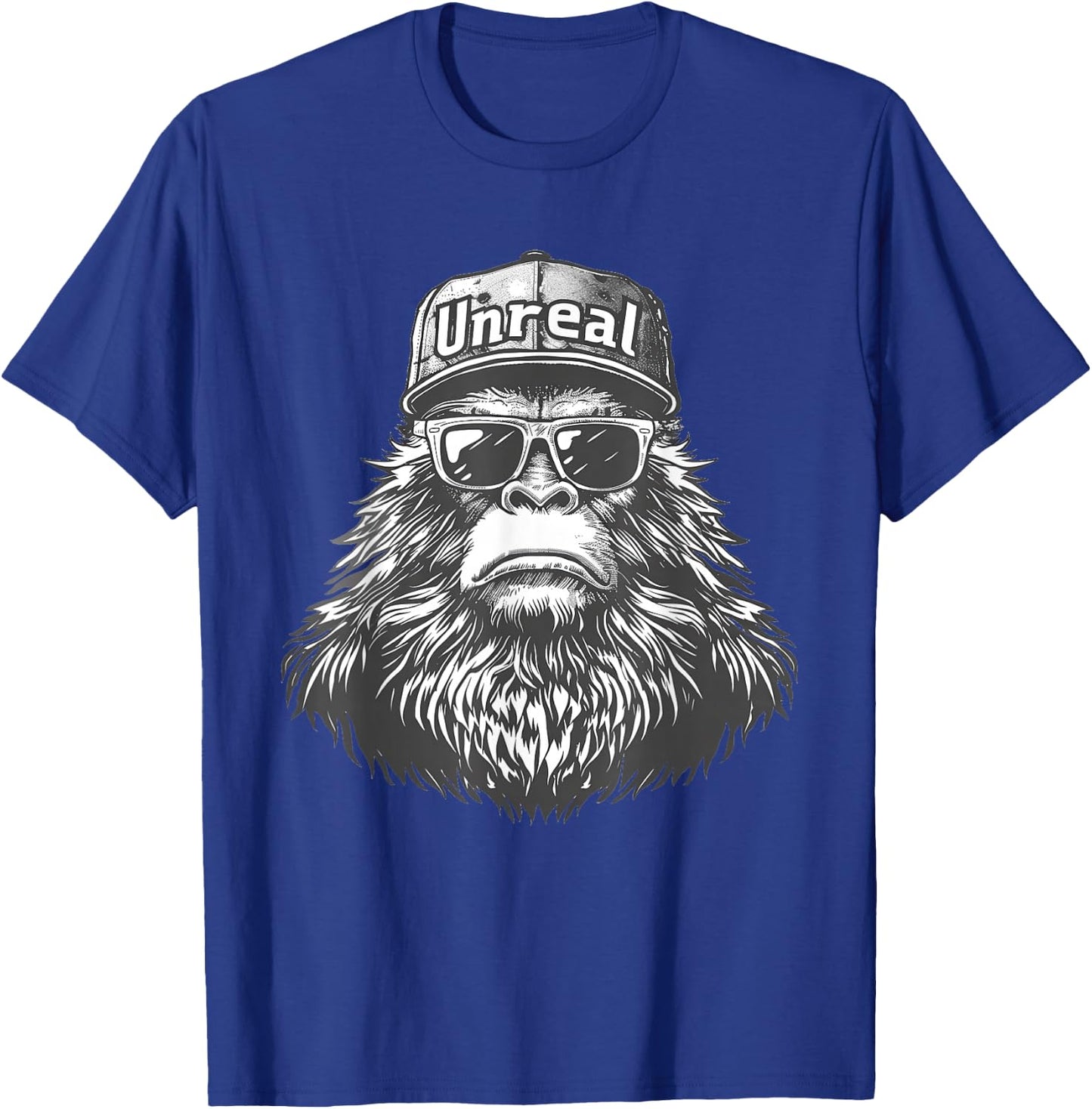 Bigfoot Unreal Funny Sasquatch Disguise Trucker Hat Shades T-Shirt - T-Shirt | Royal
