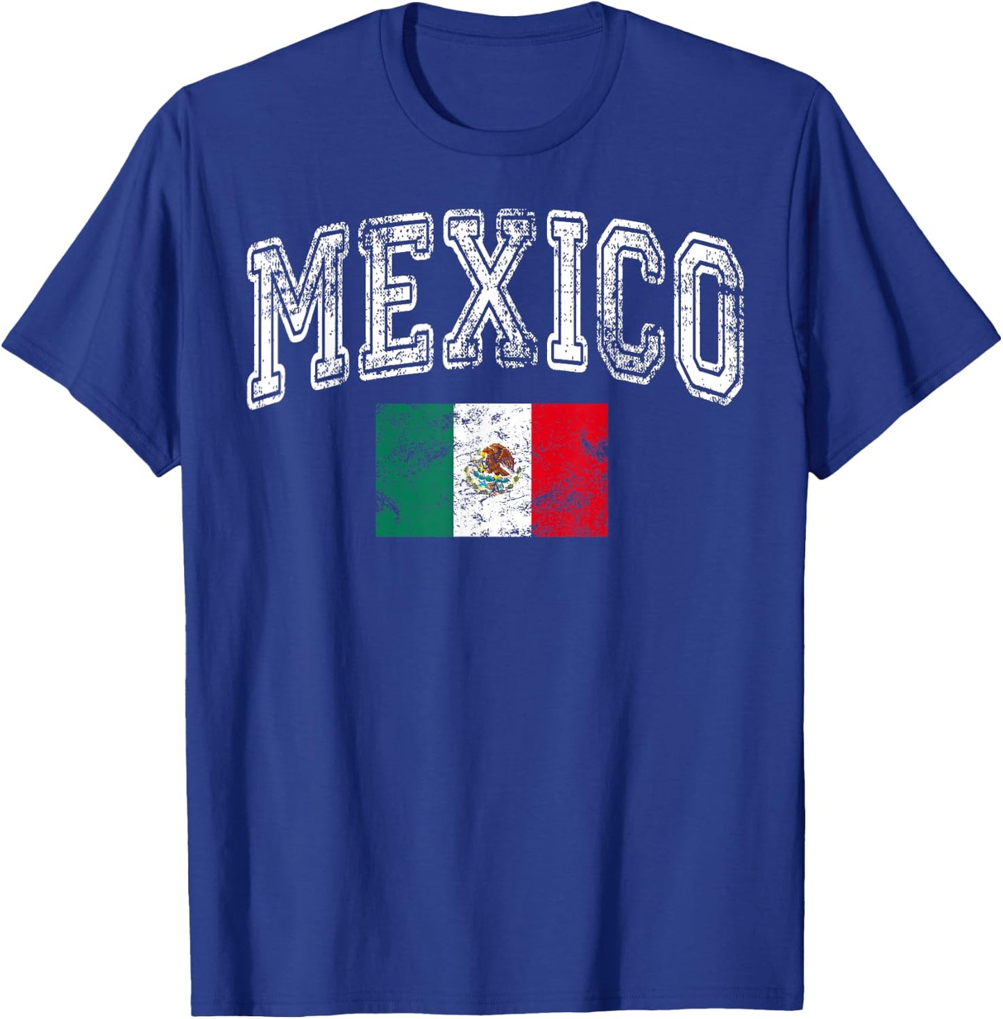 Vintage Mexico Flag Pride Mexican Party Fiesta Men Women Kid T-Shirt - T-Shirt | Royal